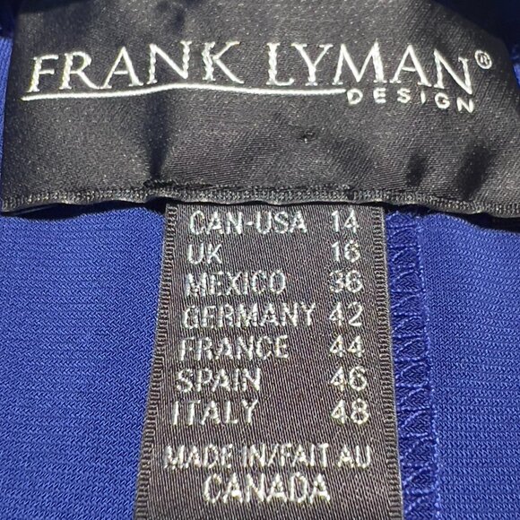 FRANK LYMAN Design Off-the-Shoulder Tunic Top Royal Blue Bell Sleeves - Size14 - Picture 6 of 10